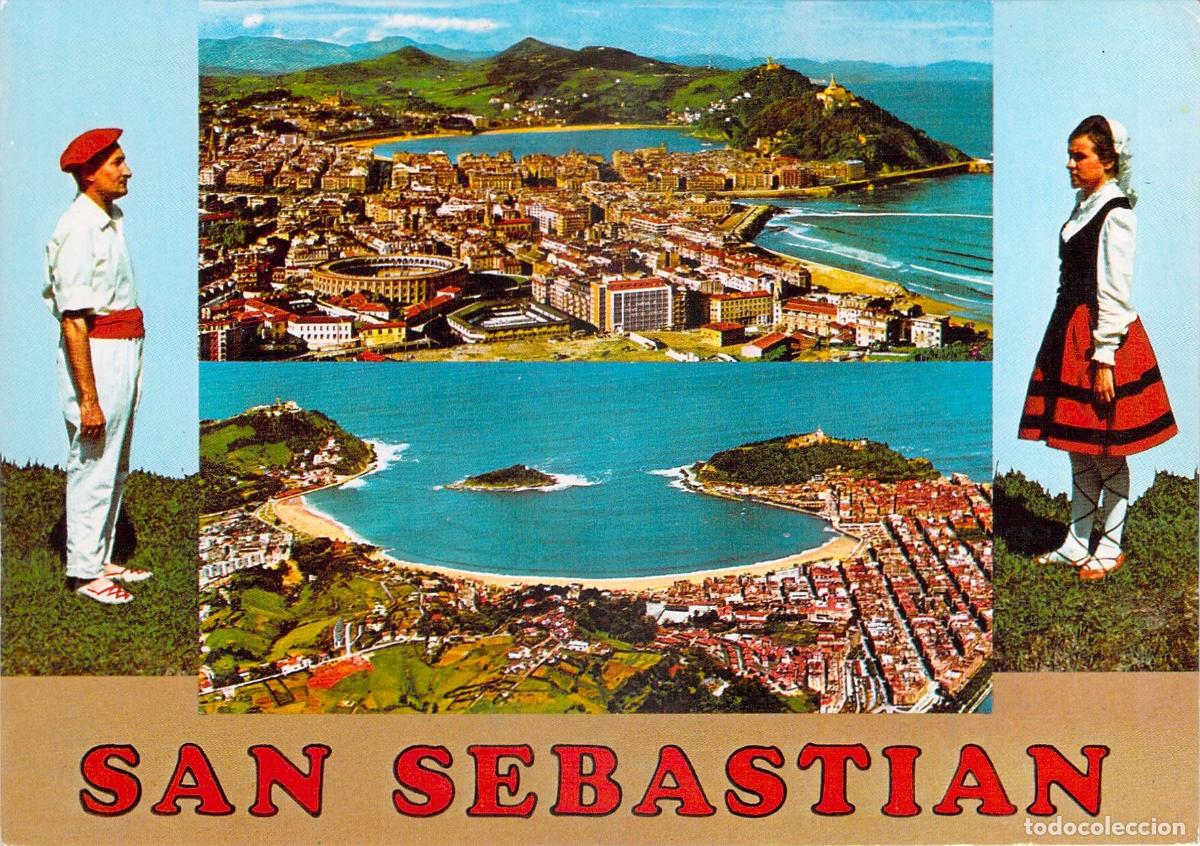 Postales: Postal de vista a&eacute;rea de San Sebasti&aacute;n desde el Monte Ul&iacute;a