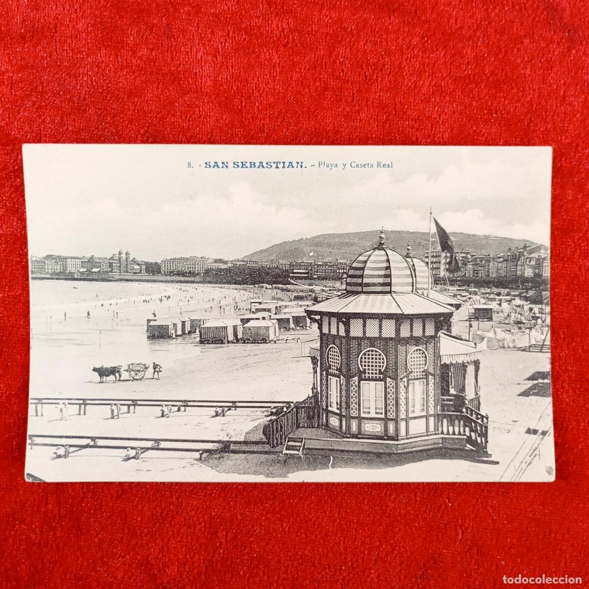 Postales: POSTAL - SAN SEBASTIAN - PLAYA Y CASETA REAL - 8 - G. G. GALARZA - RAR&Iacute;SIMA / 2183