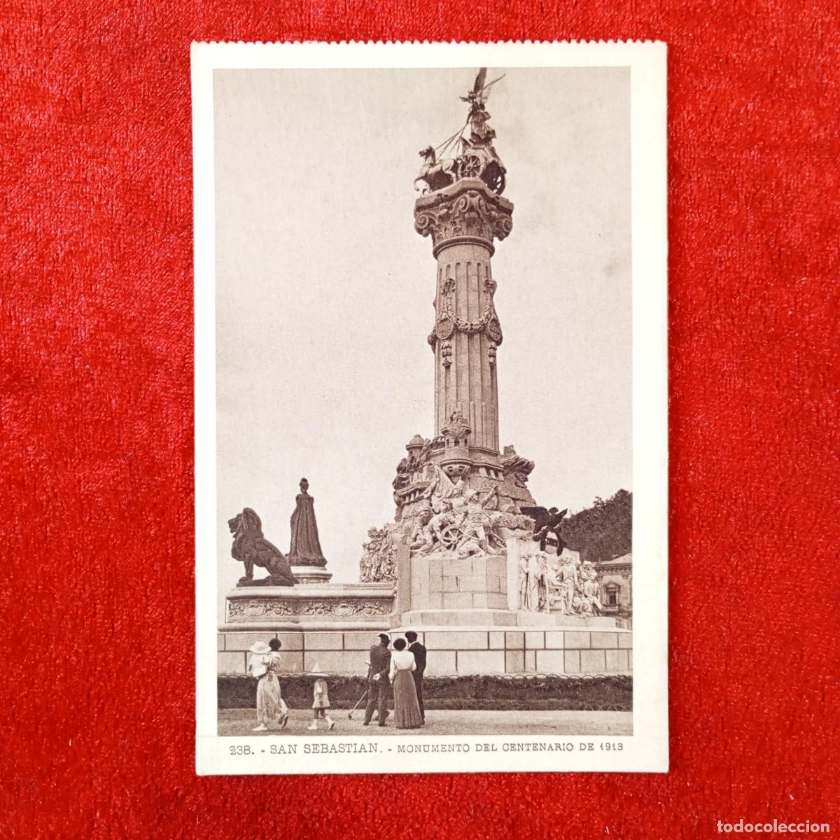 Postales: POSTAL - SAN SEBASTIAN - MONUMENTO DEL CENTENARIO DE 1913 - 238 - RAR&Iacute;SIMA / 2345