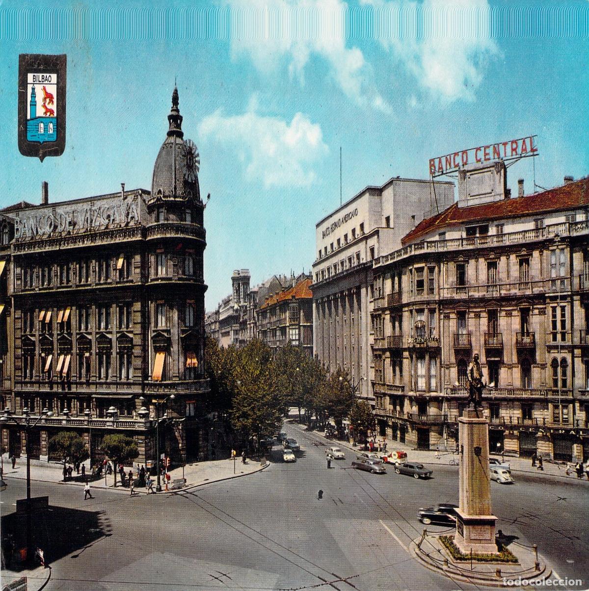 Postales: Postal de Bilbao Plaza de Espa&ntilde;a y Bancos