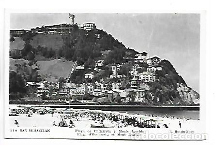 Postales: PLAYA DE ONDARRETA Y MONTE IGUELDO.- SAN SEBASTIAN