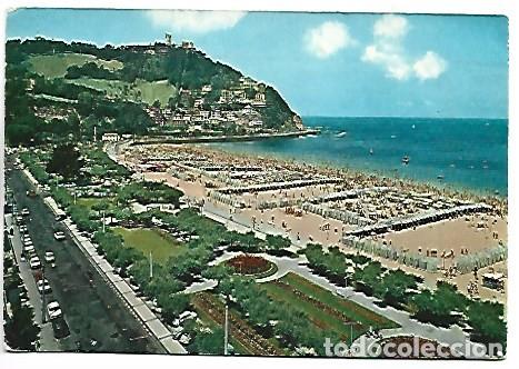 Postales: PLAYA Y JARDINES DE ONDARRETA.- SAN SEBASTIAN