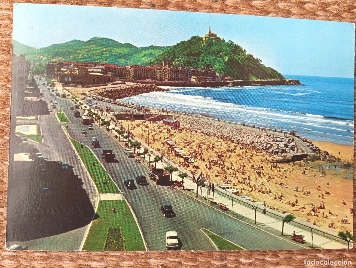 Postales: SAN SEBASTIAN - AV. DEL GENERALISIMO Y PLAYA DE GROS - ED. MANIPEL