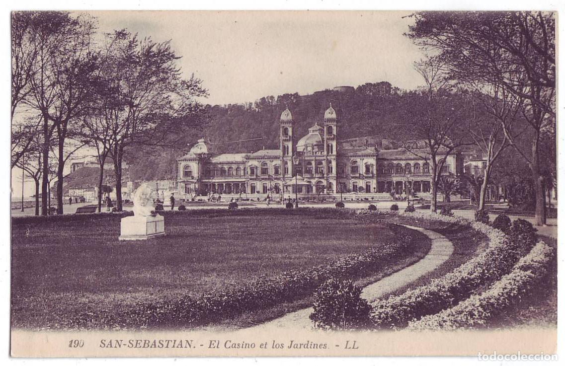 Postales: San Sebasti&aacute;n: El Casino y los Jardines. Levi Fils et Cie, LL. No circulada (A&ntilde;os 10)