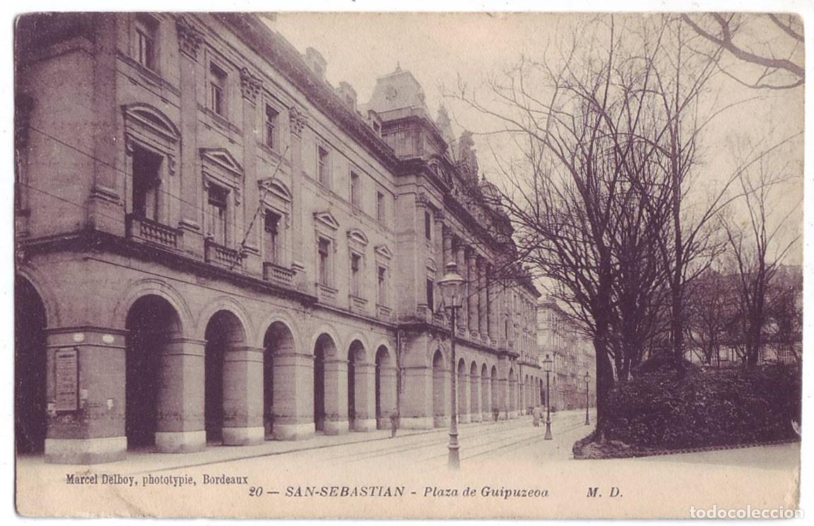 Postales: San Sebasti&aacute;n: Plaza de Guip&uacute;zcoa. Marcel Delboy, M.D. No circulada (A&ntilde;os 10)