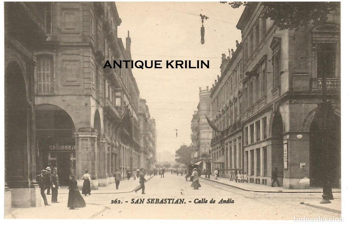 Postales: SAN SEBASTIAN N&ordm; 262 CALLE ANDIA / G. GALARZA / SIN FRANQUEAR
