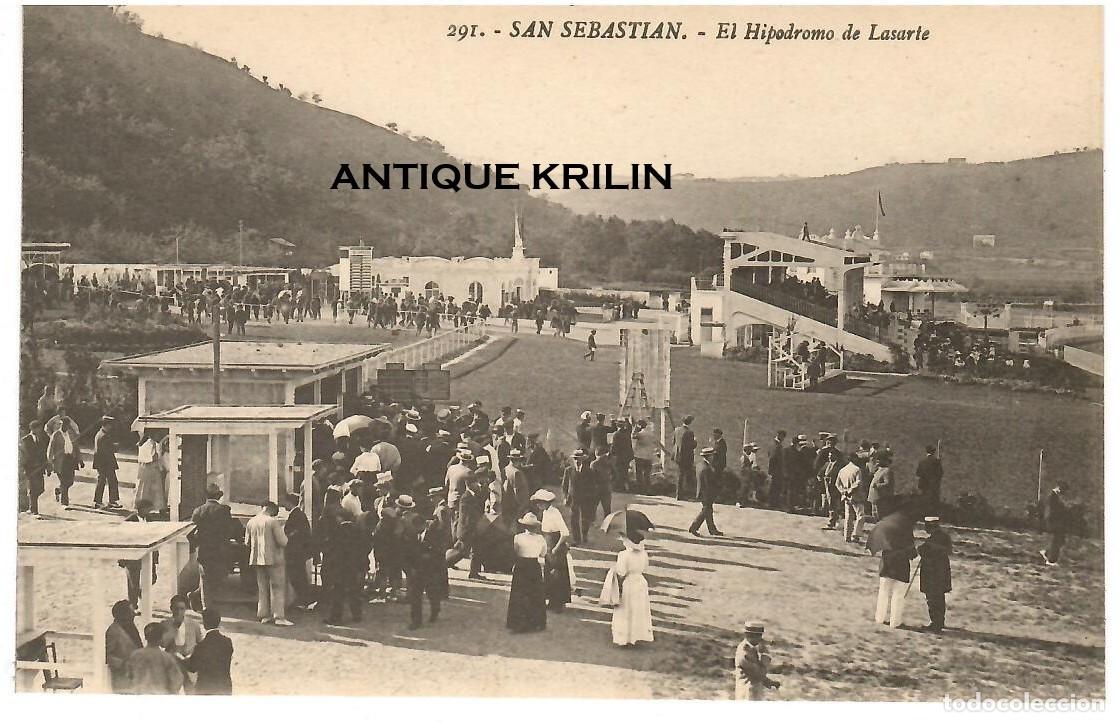 Postales: SAN SEBASTIAN N&ordm; 291 EL HIPODROMO DE LASARTE / G. GALARZA / SIN FRANQUEAR