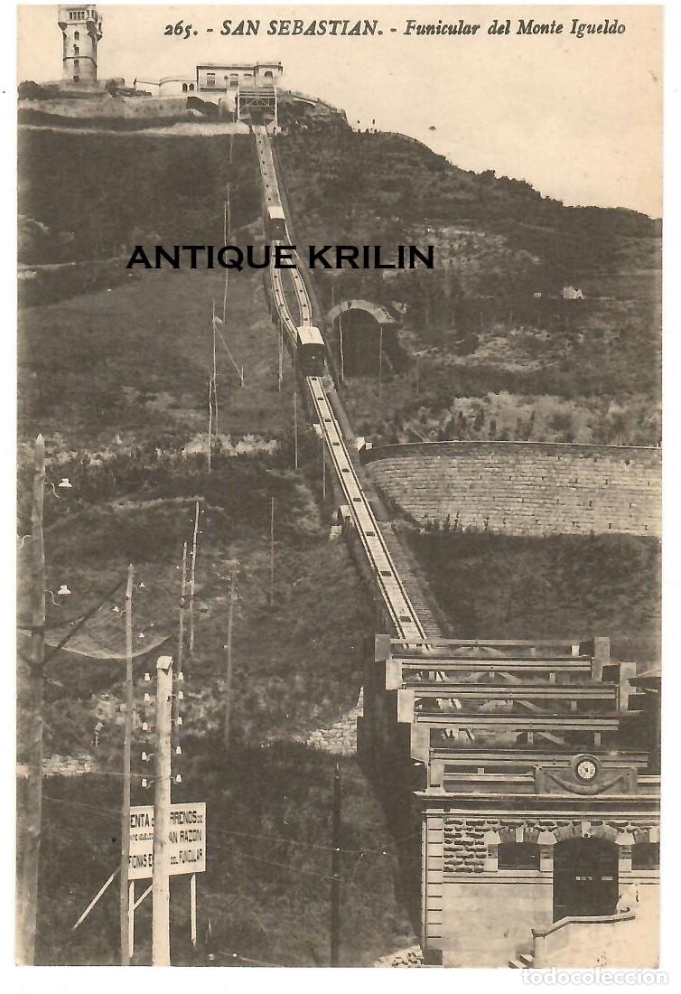 Postales: SAN SEBASTIAN N&ordm; 265 FUNICULAR DEL MONTE IGUELDO / G. GALARZA / SIN FRANQUEAR