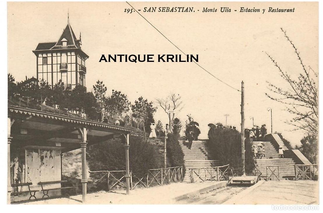 Postales: SAN SEBASTIAN N&ordm; 195 MONTE ULIA , ESTACION Y RESTAURANT / G. GALARZA / SIN FRANQUEAR