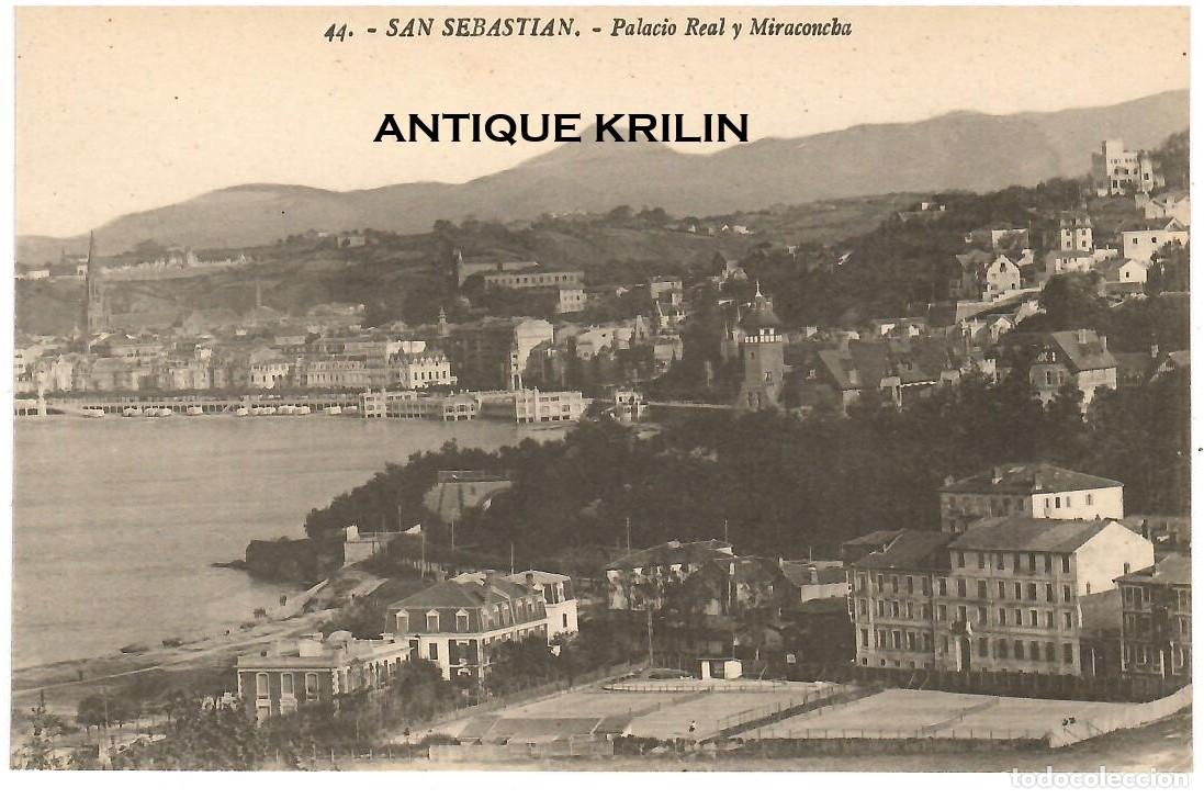 Postales: SAN SEBASTIAN N&ordm; 44 PALACIO REAL Y MIRACONCHA / G. GALARZA / SIN FRANQUEAR
