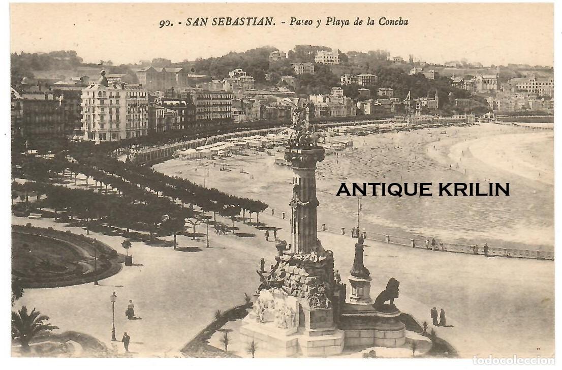 Postales: SAN SEBASTIAN N&ordm; 90 PASEO Y PLAYA DE LA CONCHA / G. GALARZA / SIN FRANQUEAR