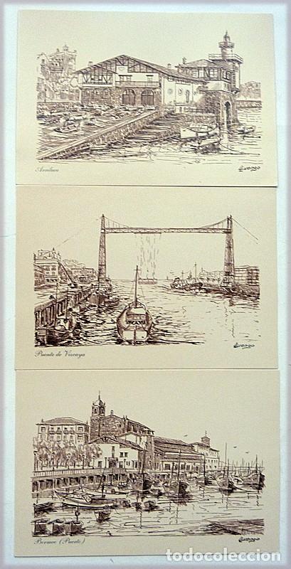 Postales: 3 POSTALES DEL ILUSTRADOR VASCO LUIS LUENGO - DIBUJOS A PLUMILLA - NUEVAS