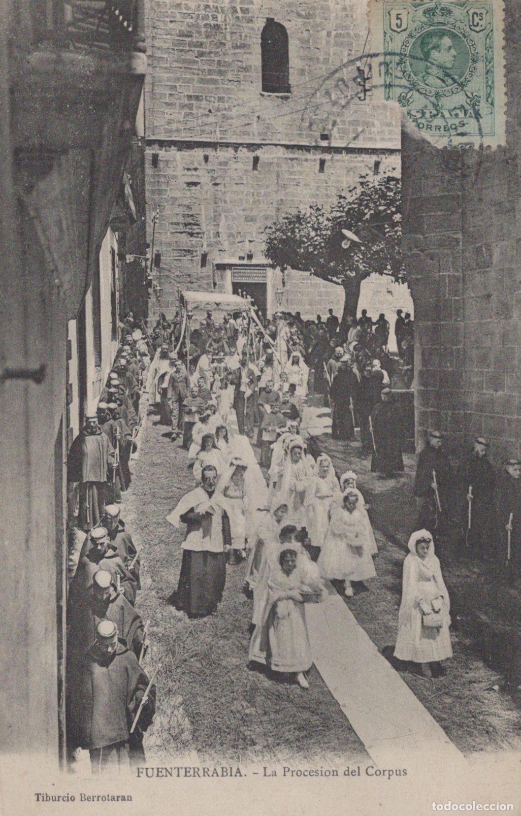 Postales: Espa&ntilde;a Fuenterrabia Pa&iacute;s Vasco Procesi&oacute;n Corpus Christi Calle Hist&oacute;rica *YAA658
