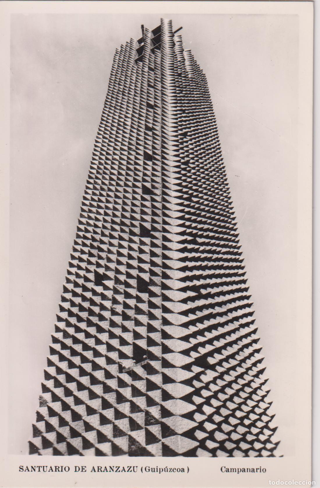 Postales: SANTUARIO DE ARANZAZU (GUIPUZCOA) CAMPANARIO &ndash; MANIPEL EDITADA EN 1958 &ndash; ESCRITA