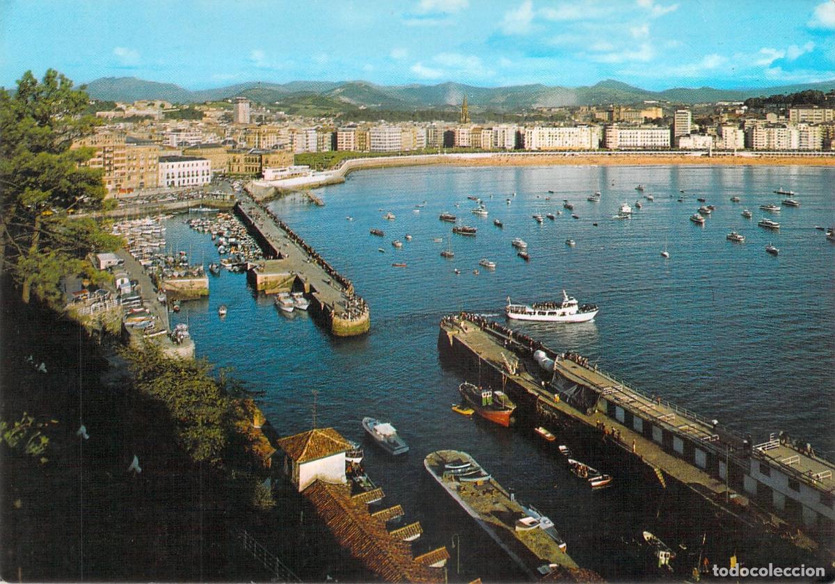 Postales: Postal de San Sebasti&aacute;n y su puerto