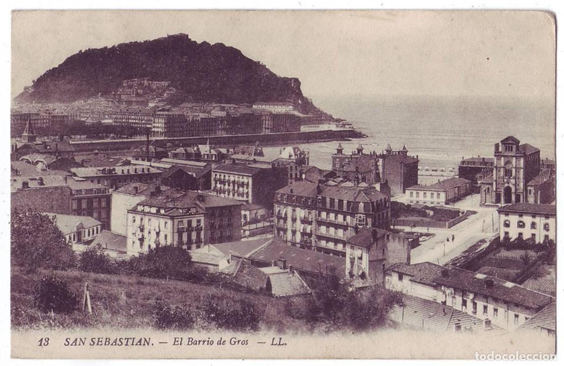 Postales: San Sebasti&aacute;n: El Barrio de Gros. Levi Fils et Cie, LL. No circulada (A&ntilde;os 10)