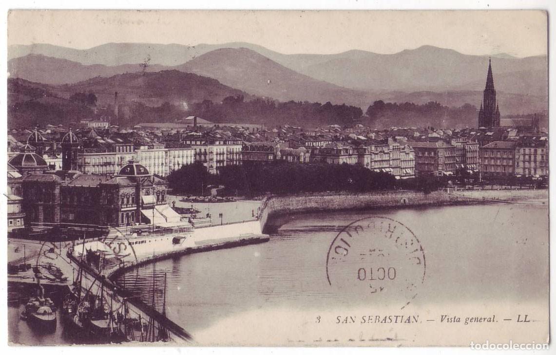Postales: San Sebasti&aacute;n: Vista general. Levi Fils et Cie, LL. Circulada (A&ntilde;os 10)