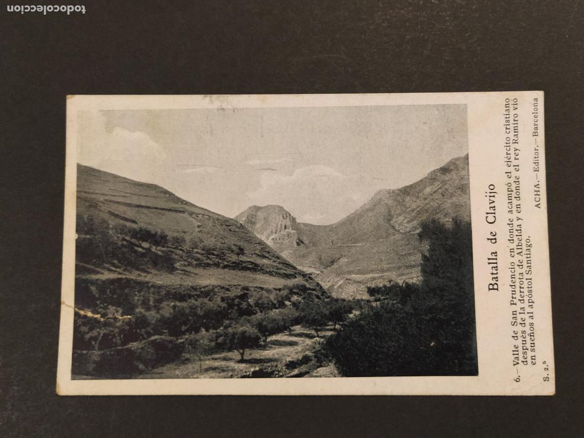 Postales: BATALLA DE CLAVIJO - VALLE DE SAN PRUDENCIO - ACHA EDITOR -POSTAL ANTIGUA (116.628)