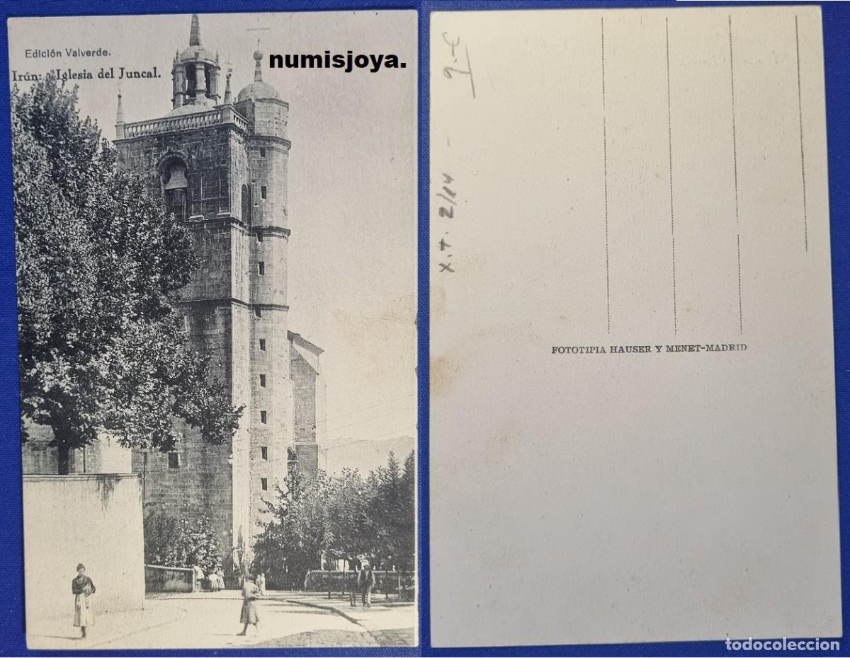 Postales: Postal de IRUN (Espa&ntilde;a) a&ntilde;o 1910. Iglesia del JUNCAL. HAUSER Y MENET.