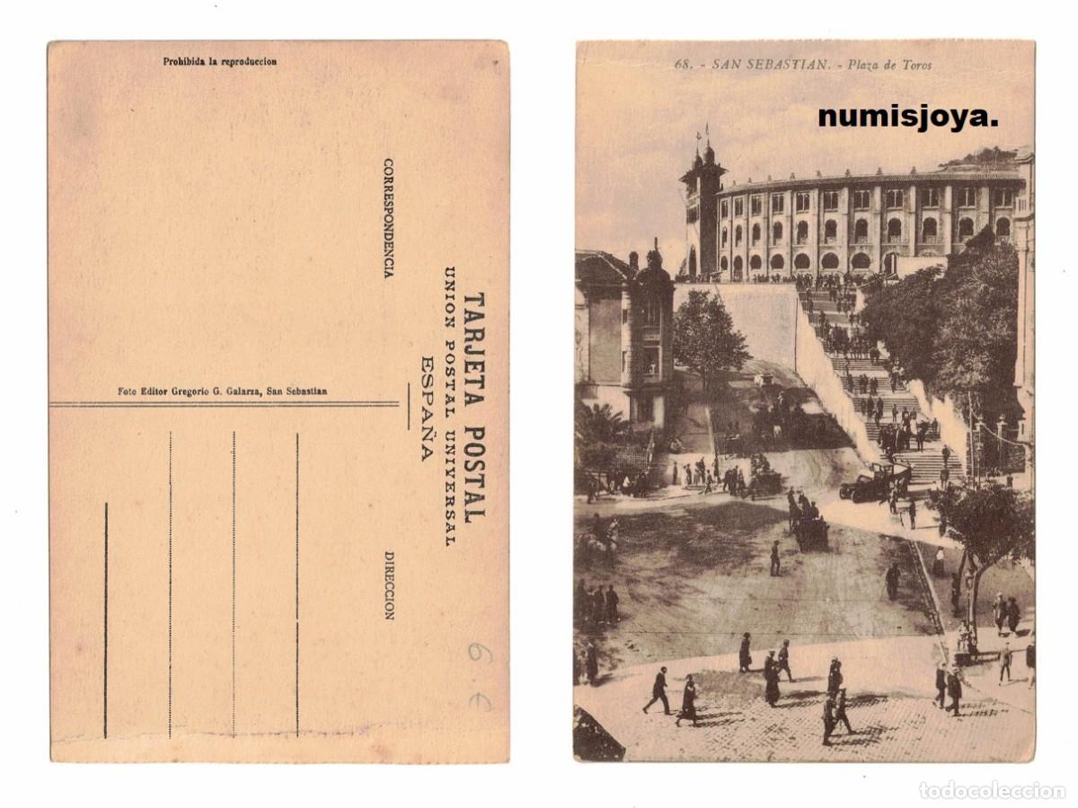 Postales: Postal San Sebasti&aacute;n (Espa&ntilde;a) a&ntilde;o 1910. Plaza de Toros. Ed. GALARZA.