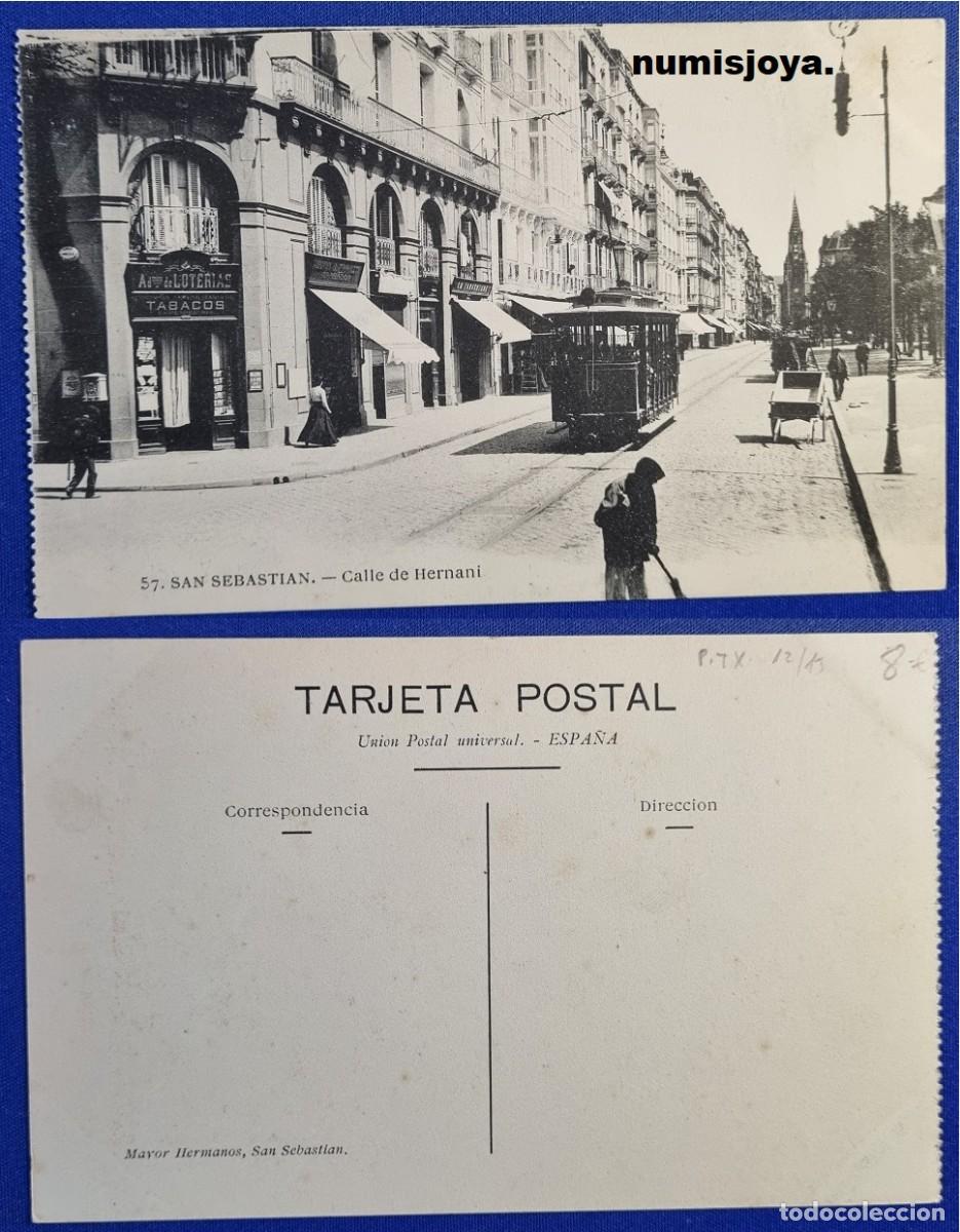 Postales: Postal San Sebasti&aacute;n (Espa&ntilde;a) a&ntilde;o 1910. CALLE HERNANI. Ed. Mayor Hermanos.