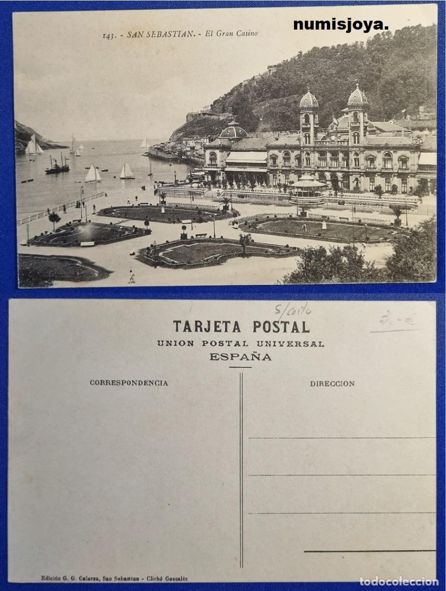 Postales: Postal San Sebasti&aacute;n (Espa&ntilde;a) a&ntilde;o 1910. El gran Casino. Ed. GALARZA.