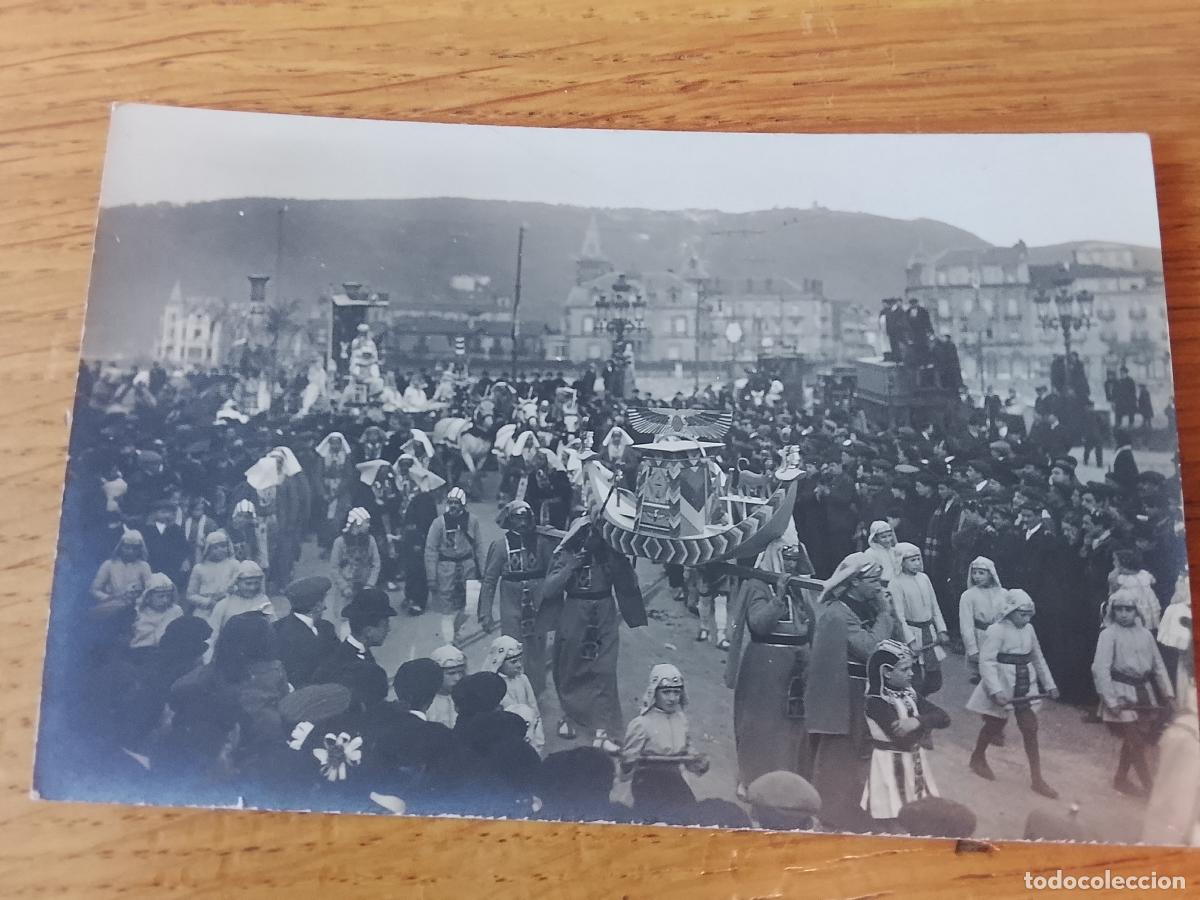 Postales: SAN SEBASTI&Aacute;N.(GUIP&Uacute;ZCOA).- CARNAVAL DE 1908. POSTAL FOTOGR&Aacute;FICA