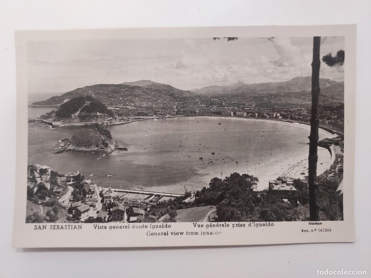 Postales: POSTAL SAN SEBASTIAN VISTA GENERAL DESDE IGUELDO. A&Ntilde;OS 1940. SIN CIRCULAR. MANIPE 142205