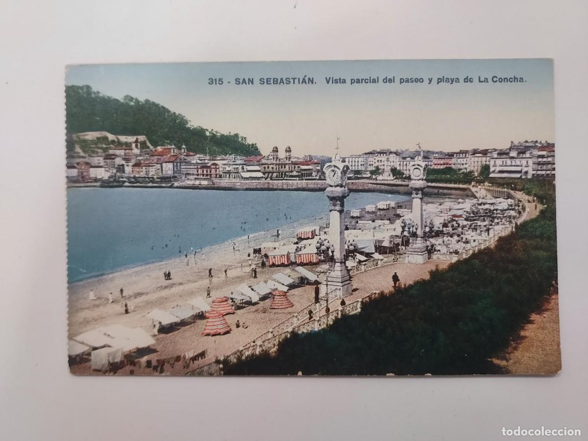 Postales: POSTAL SAN SEBASTIAN VISTA PARCIAL DEL PASEO Y PLAYA DE LA CONCHA. SIN CIRCULAR. MAYOR HERMANOS 315
