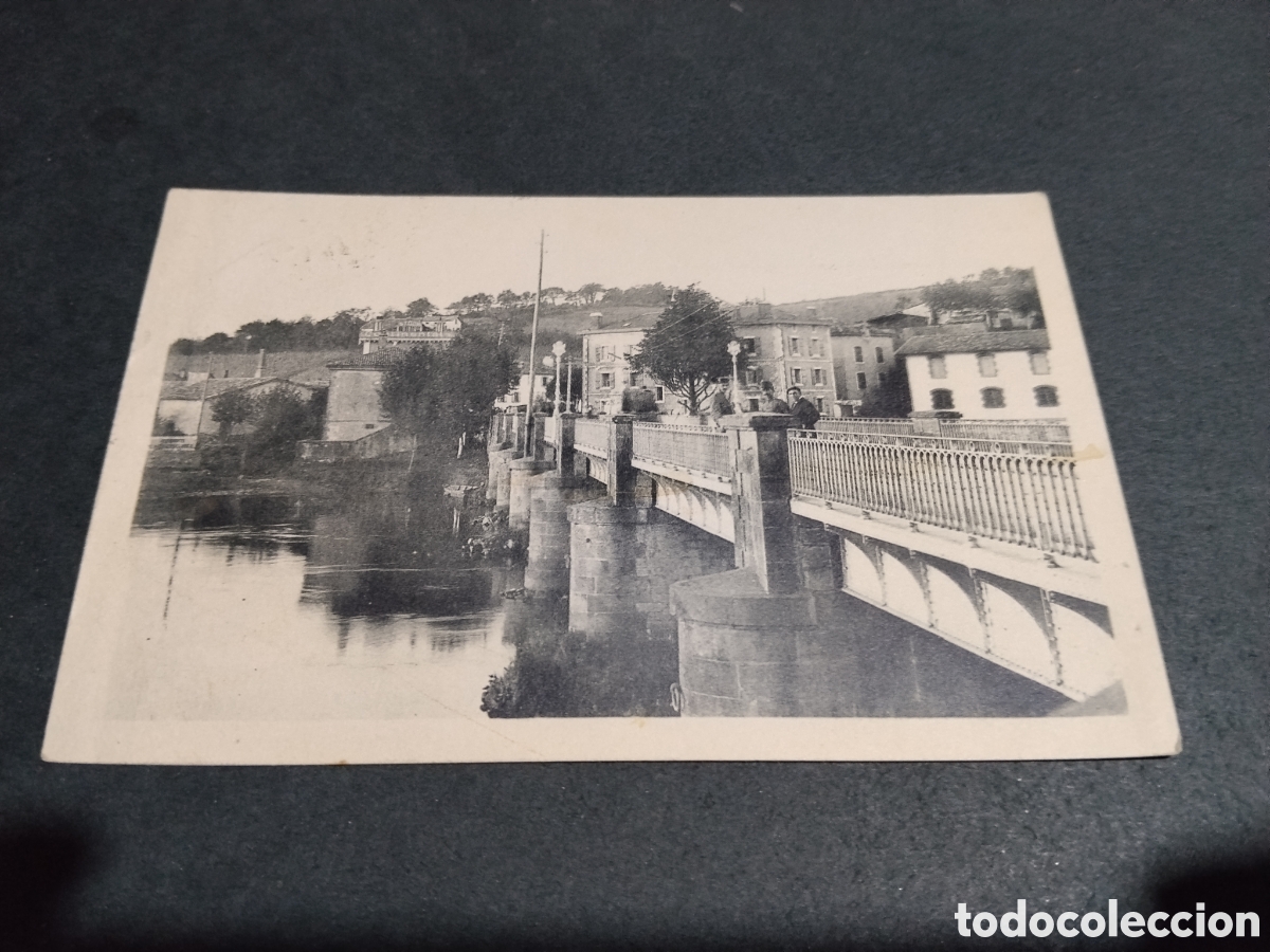 Postales: Postal antigua Ir&uacute;n Puente internacional de Behobia