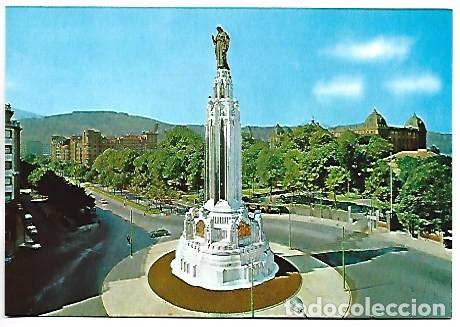 Postales: PLAZA Y MONUMENTO DEL SAGRADO CORAZON.- BILBAO