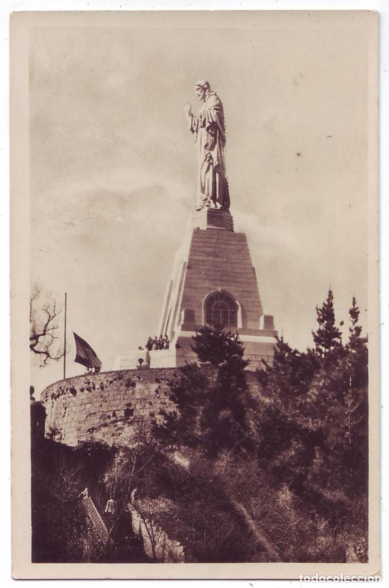Postales: San Sebasti&aacute;n: Monte Urgull. Monumento al Sagrado Coraz&oacute;n. Foto Galarza. No circulada (A&ntilde;os 40-50)