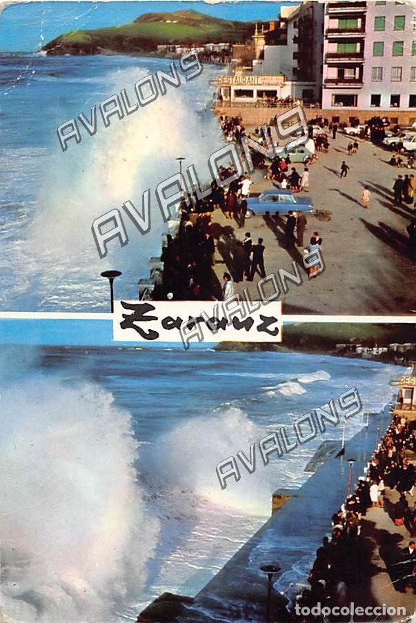 Postales: Temporal en el Cant&aacute;brico en Zarauz (Guip&uacute;zcoa) - Sin Circular, a&ntilde;os 60