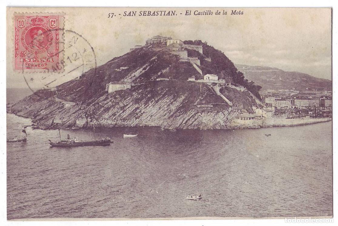 Postales: San Sebasti&aacute;n: El Castillo de la Mota. Edici&oacute;n G. G. Galarza. Circulada (A&ntilde;os 10)