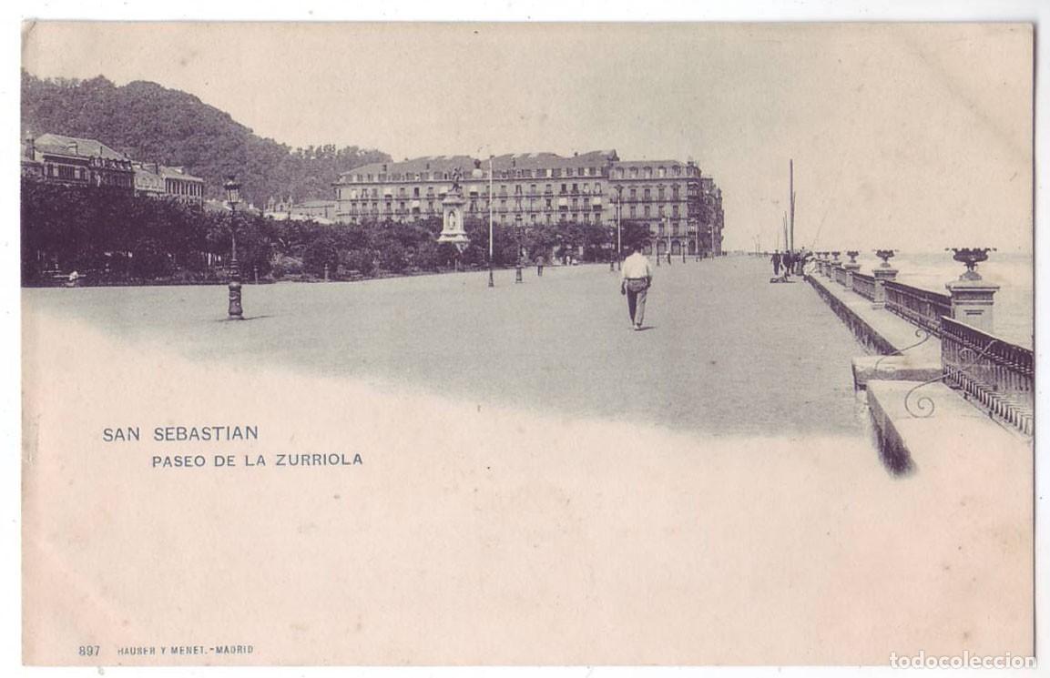 Postales: San Sebasti&aacute;n: Paseo de la Zurriola. Hauser y Menet. Sin dividir. No circulada (Anterior a 1905)