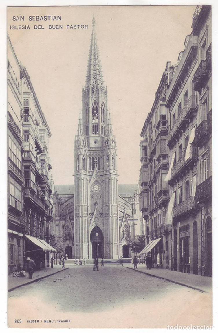 Postales: San Sebasti&aacute;n: Iglesia del Buen Pastor. Hauser y Menet. Sin dividir. No circulada (Anterior a 1905)