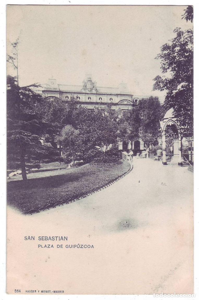 Postales: San Sebasti&aacute;n: Plaza de Guip&uacute;zcoa. Hauser y Menet. Sin dividir. No circulada (Anterior a 1905)