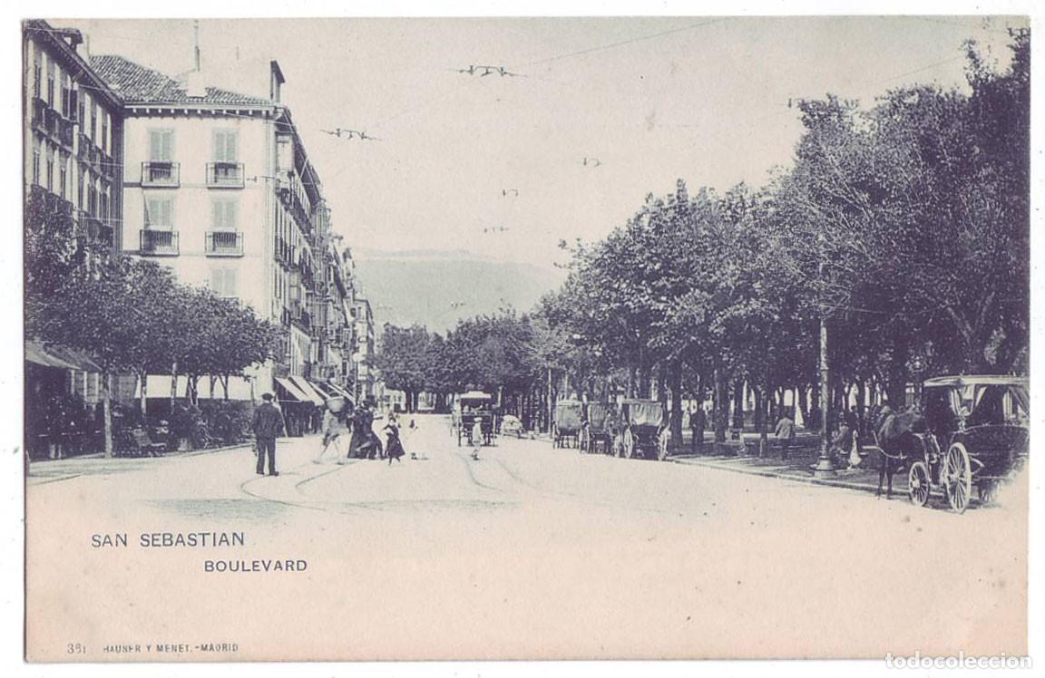 Postales: San Sebasti&aacute;n: Boulevard. Hauser y Menet. Sin dividir. No circulada (Anterior a 1905)