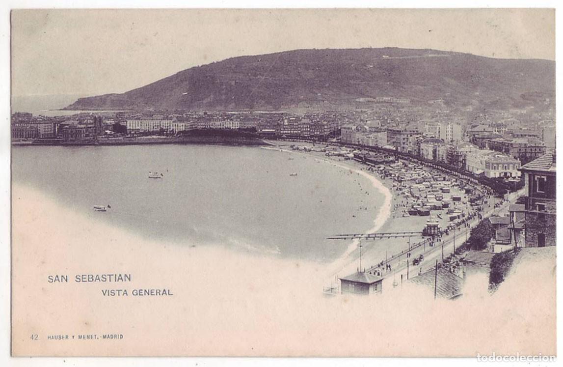 Postales: San Sebasti&aacute;n: Vista general. Hauser y Menet. Sin dividir. No circulada (Anterior a 1905)