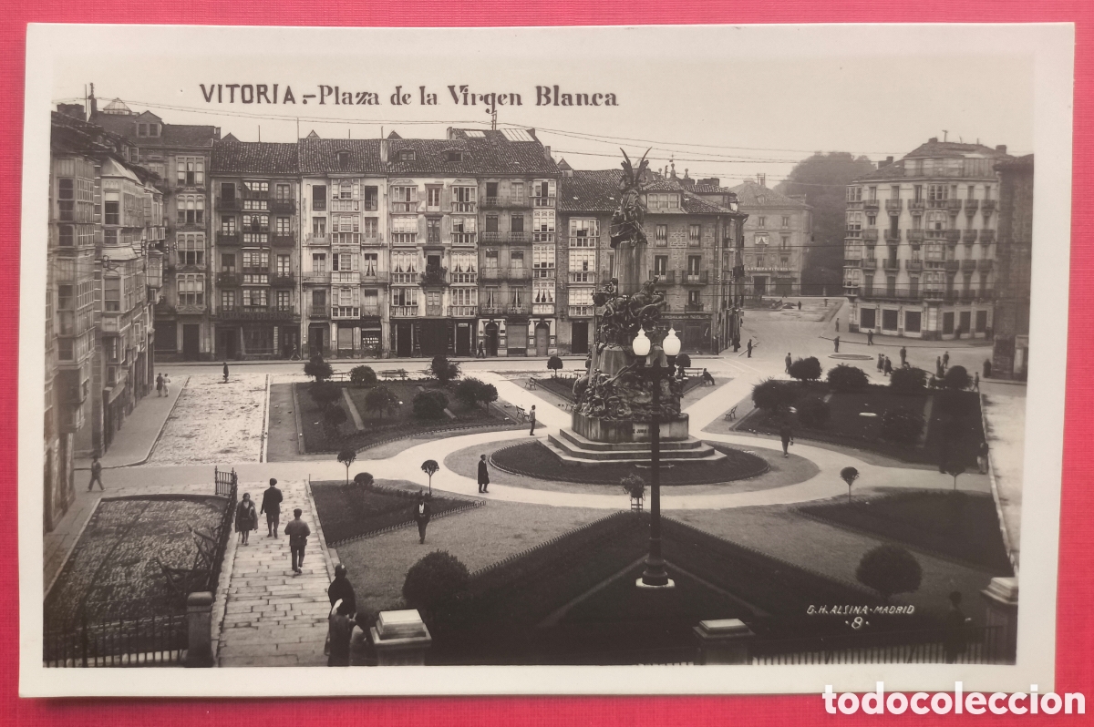 Postales: VITORIA PLAZA DE LA VIRGEN BLANCA POSTAL FOTOGR&Aacute;FICA FOTOGRAF&Iacute;A ALSINA ED. MARGARA &Aacute;LAVA C. 1930