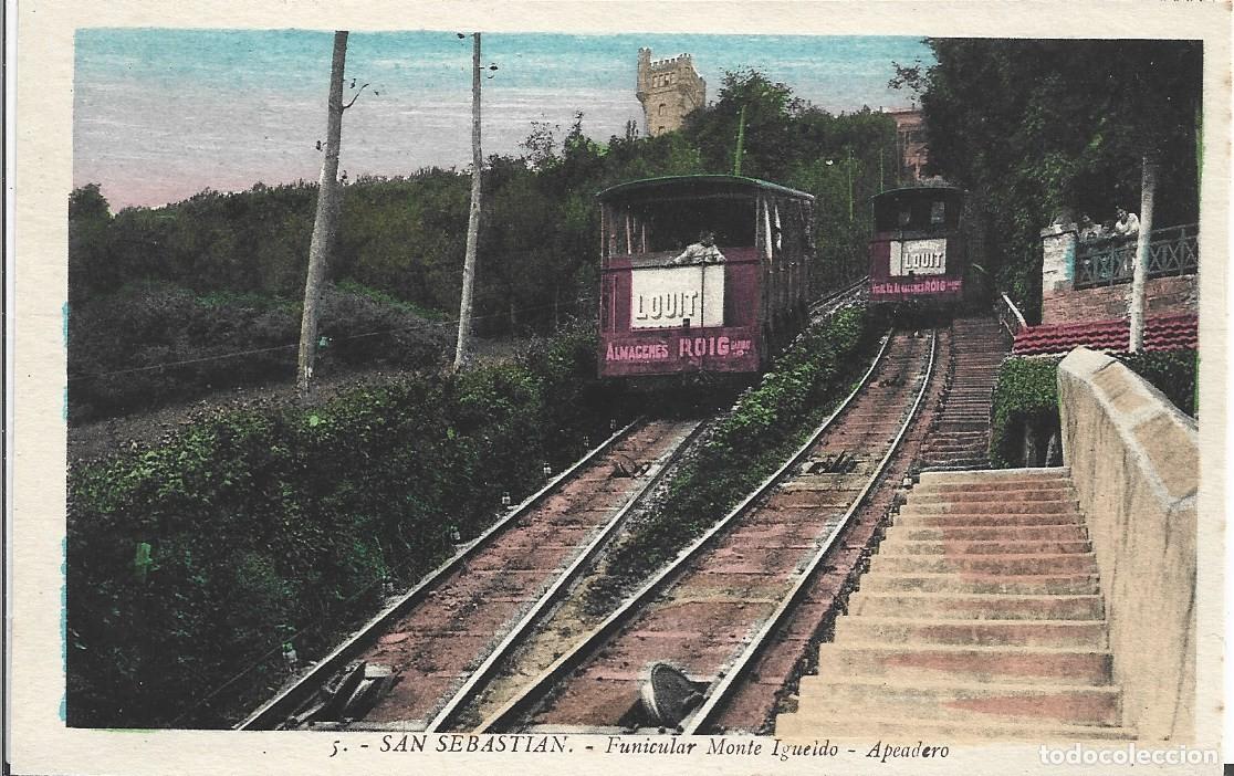 Postales: SAN SEBASTIAN (GUIPUZCOA) - FUNICULAR MONTE UGUELDO, APEADERO - L. ROISIN FOT. BARCELONA