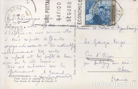 Postales: GUIPUZCOA ESCRITA FUENTERRABIA - Foto 2