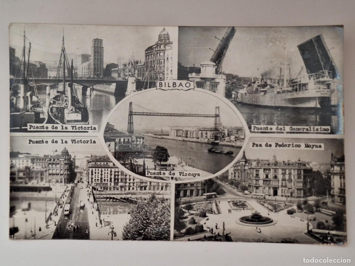Postales: TARJETA POSTAL BILBAO PUENTE VICTORIA VIZCAYA GENERALISIMO PLAZA RV 3095