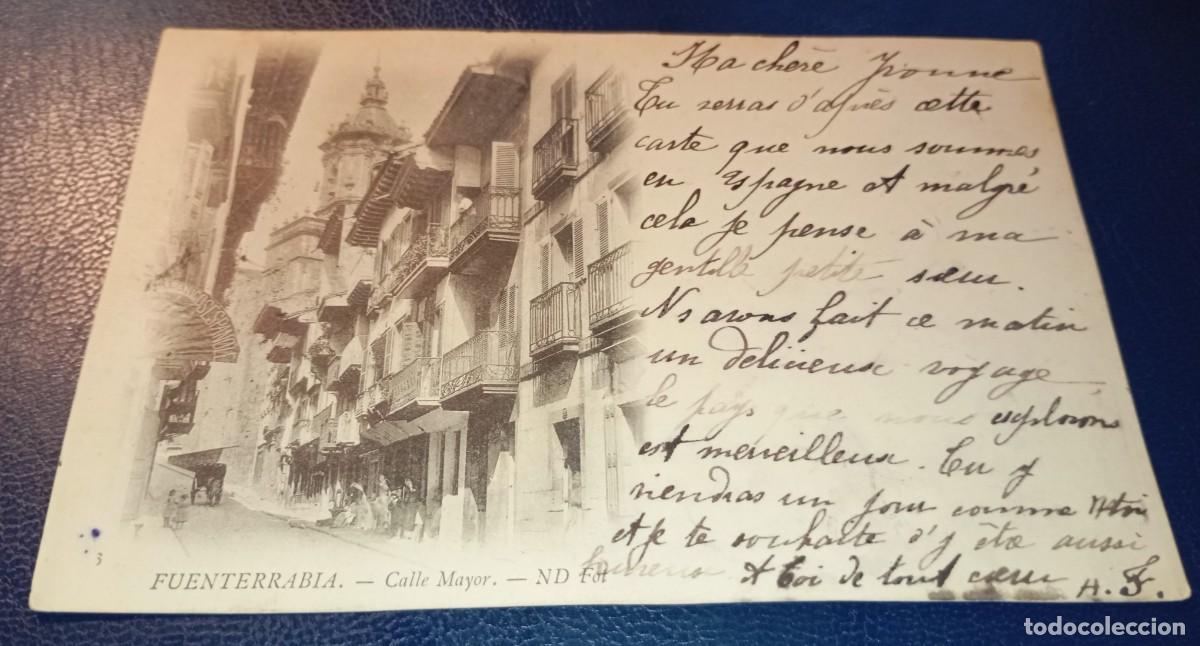 Postales: Postal Fuenterrabia historia postal circulada 1900 sello pel&oacute;n