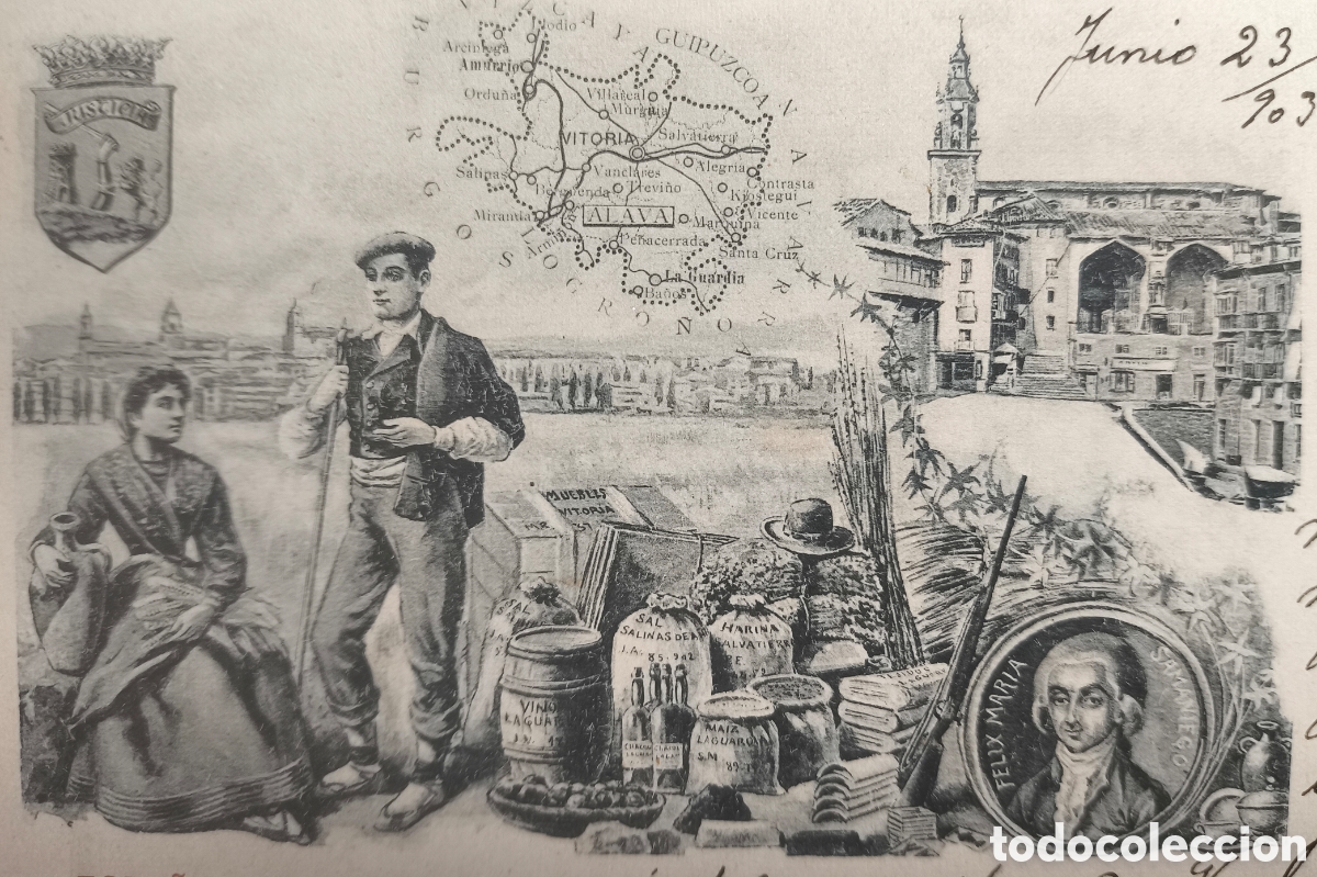 Postales: &Aacute;LAVA ETNOGRAFIA POSTAL FOTOTIPIA CIRCULADA 1903