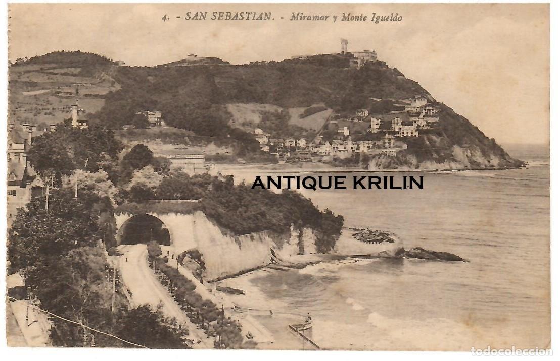 Postales: SAN SEBASTIAN N&ordm; 4 MIRAMAR Y MONTE IGUELDO / G. GALARZA / FRANQUEADA