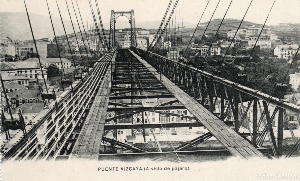 Postales: BONITA POSTAL - PUENTE VIZCAYA - BILBAO - A VISTA DE PAJARO - L.G. BILBAO