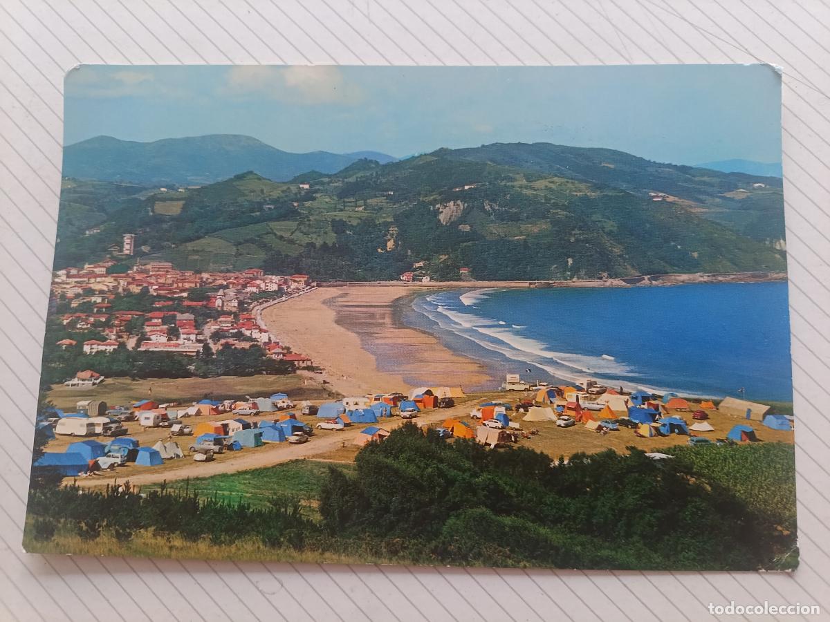 Postales: Zarauz, postal escrita en 1971. Camping
