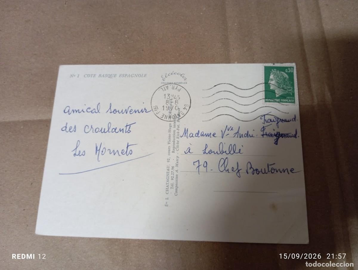 Postales: POSTAL CIRCULADA / COTE BASQUE ESPAGNOLE - Foto 2