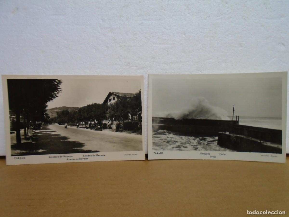 Postales: ZARAUZ(GUIPUZCOA)DOS POSTALES S/C.BRILLO.A&Ntilde;OS 50.EDIC. BASURKO.